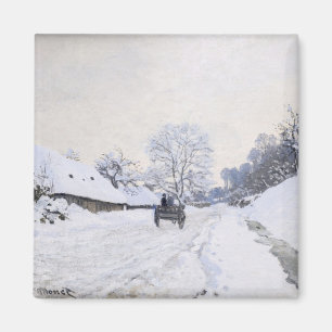 Aimant Claude Monet - Cart on the Snowy Road at Honfleur