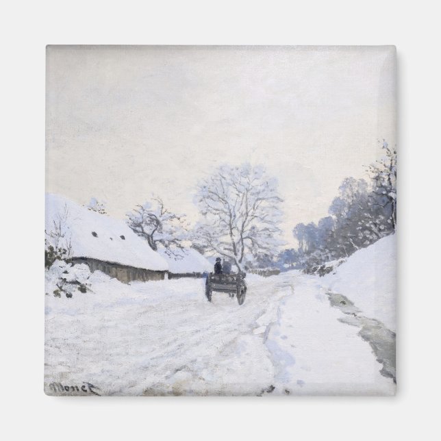 Aimant Claude Monet - Cart on the Snowy Road at Honfleur (Devant)