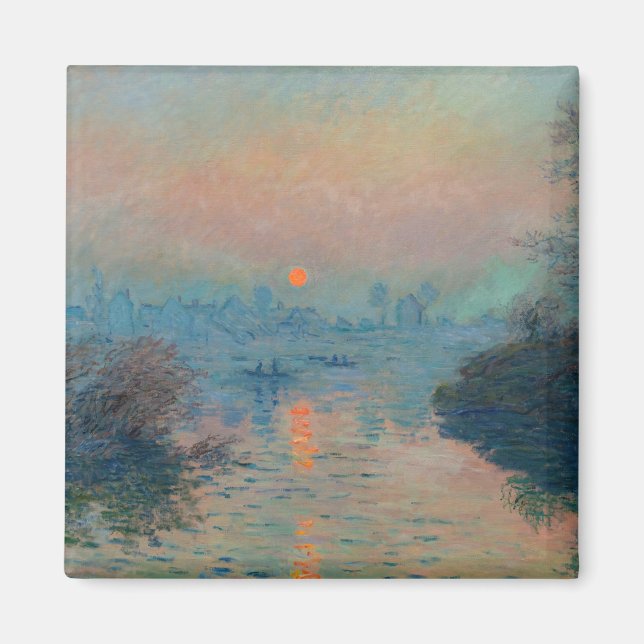 Aimant Claude Monet - Coucher de soleil sur la Seine à La (Devant)
