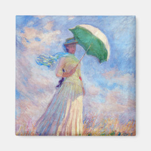 Aimant Claude Monet - Femme avec un parasol face à droite