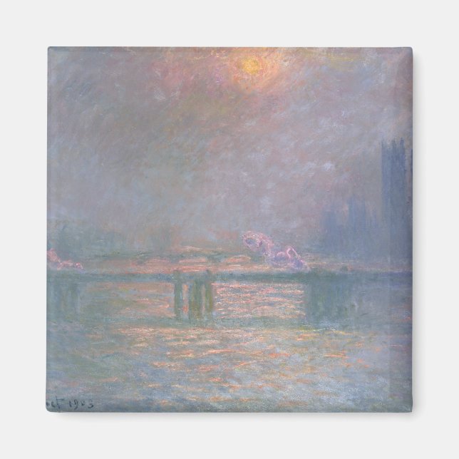 Aimant Claude Monet | La Tamise avec Croix de Charing (Devant)