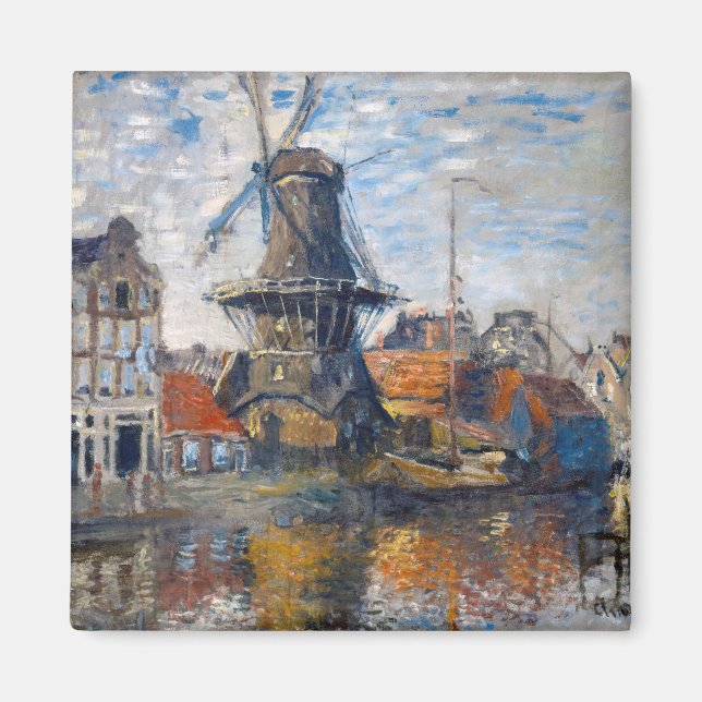 Aimant Claude Monet - Moulin à vent, Amsterdam  (Devant)