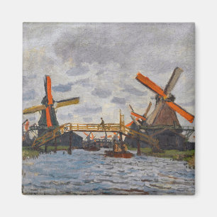Aimant Claude Monet - Moulins à vent près de Zaandam