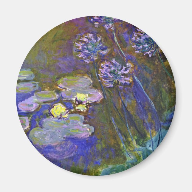 Aimant Claude Monet Nymphéas et Agapanthus (Devant)
