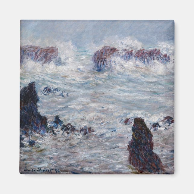 Aimant Claude Monet - Tempête au large de la côte Belle-Î (Devant)