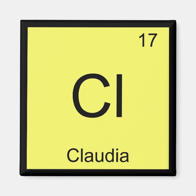 Aimant Claudia Nom Chimie Élément Tableau Périodique (Devant)