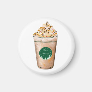 Aimant Clé à chaîne Latte au caramel dégoulinant de Noël