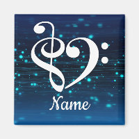 Clé de basse de Treble Clé Coeur Bleu Nebula Custo