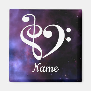 Aimant Clé de basse Treble Clef Coeur Nebula Customisé