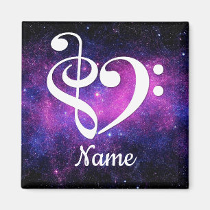 Aimant Clé de basse Treble Clef Coeur Nebula Customisé