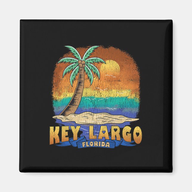 Aimant Clé Largo Floride Vintage Souvenir dénudé (Devant)