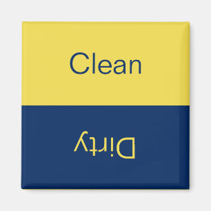 Aimant Clean Dirty Dishwasher Blue and Yellow Reversible