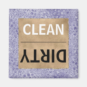 Aimant Clean/Dirty Dishwasher Purple Glam Leopard Print