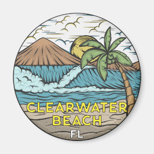 Aimant Clearwater Beach Florida Vintage
