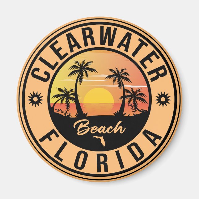 Aimant Clearwater Beach Floride Souvenirs Vintages (Devant)