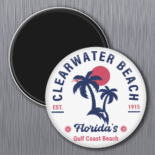 Aimant Clearwater Beach Floride Vintage Souvenirs Palm