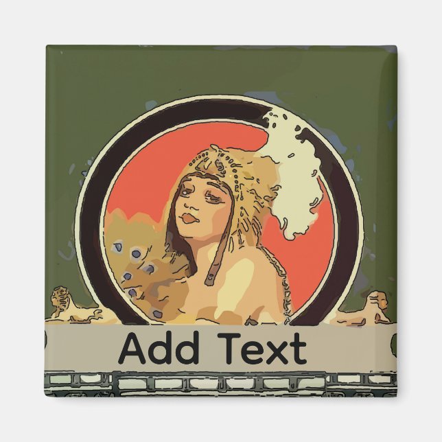 Aimant Cléopatra vintage ajouter du texte (Devant)