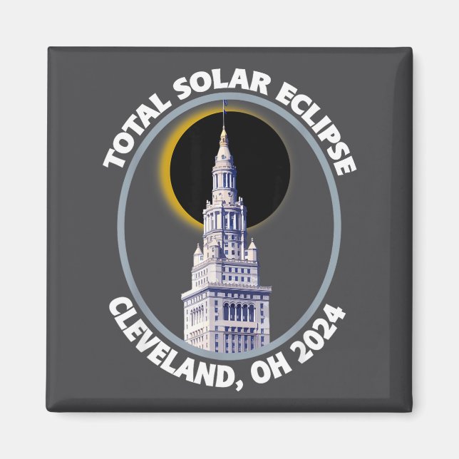Aimant Cleveland Ohio 2024 Trajectoire de l'éclipse solai (Devant)