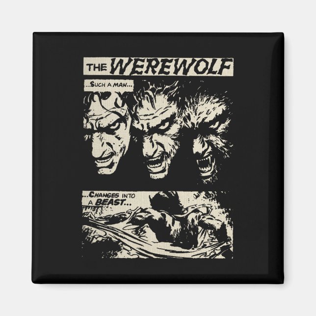 Aimant Clic Horror Monster Horror Comic Werewolf Ma (Devant)