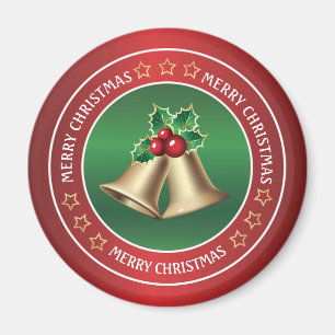 Aimant Cloches de Noël dorées et saintes