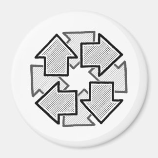 Aimant Clockwise Arrows Minimal Geometric White Variant 1