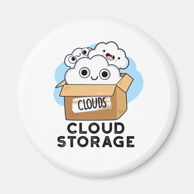 Aimant Cloud Storage Funny Weather Technology Pun (Devant)