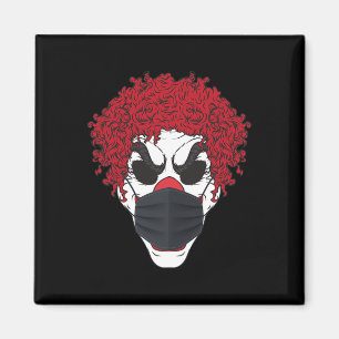 Aimant Clown effrayant Portant Un Masque Visage Germophob