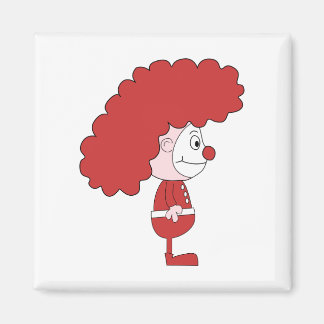 Aimant Clown en rouge et blanc. Dessin.