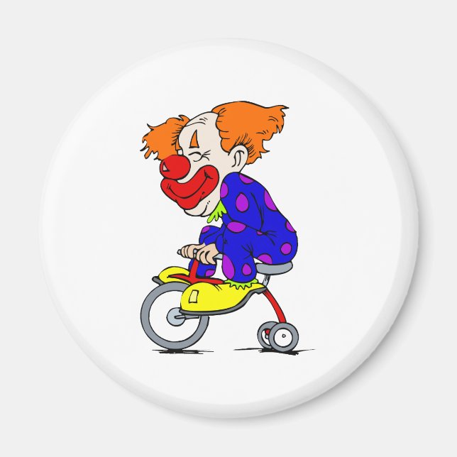 Aimant Clown sur tricycle (Devant)