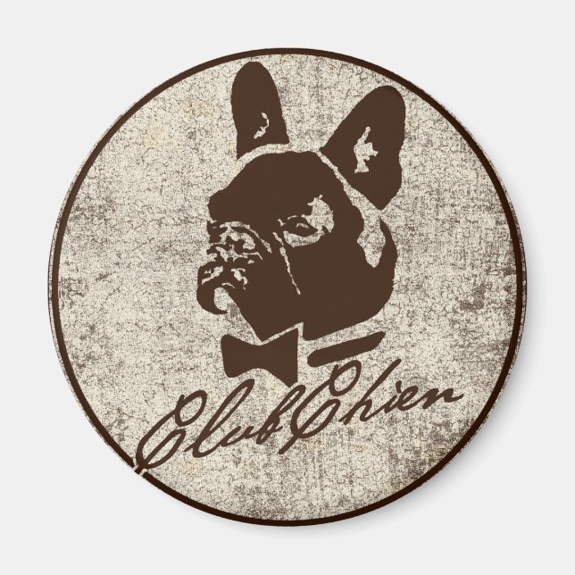 Aimant CLUB CHIEN Logo en détresse (Devant)