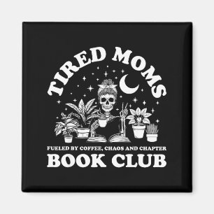 Aimant Club de lecture de mamans fatiguées squelette lisa