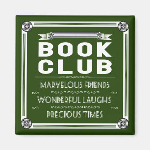 Aimant Club de livre vintage Typographie Vert