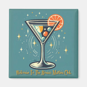 Aimant Club de Martini Atomique Cocktail Rétro Futuriste