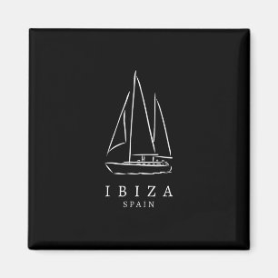 Aimant Club de voile souvenir de Ibiza Espagne Bateau eur