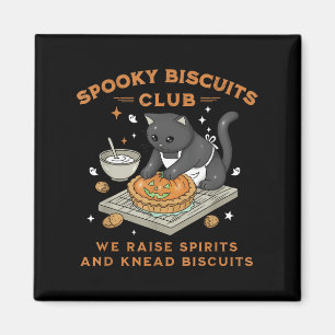 Aimant Club des biscuits effrayants Chat noir Citrouille