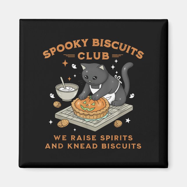 Aimant Club des biscuits effrayants Chat noir Citrouille  (Devant)