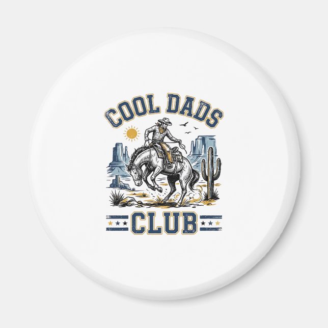 Aimant Club des papas cools conception de chemise Western (Devant)