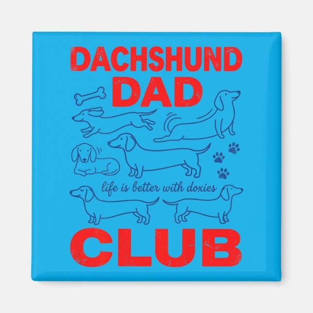 Aimant Club Papa Dachshund sur design dos (Devant)