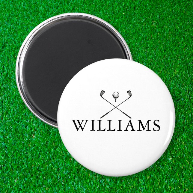 Aimant Clubs de golf personnalisés avec nom classique (Créateur téléchargé)