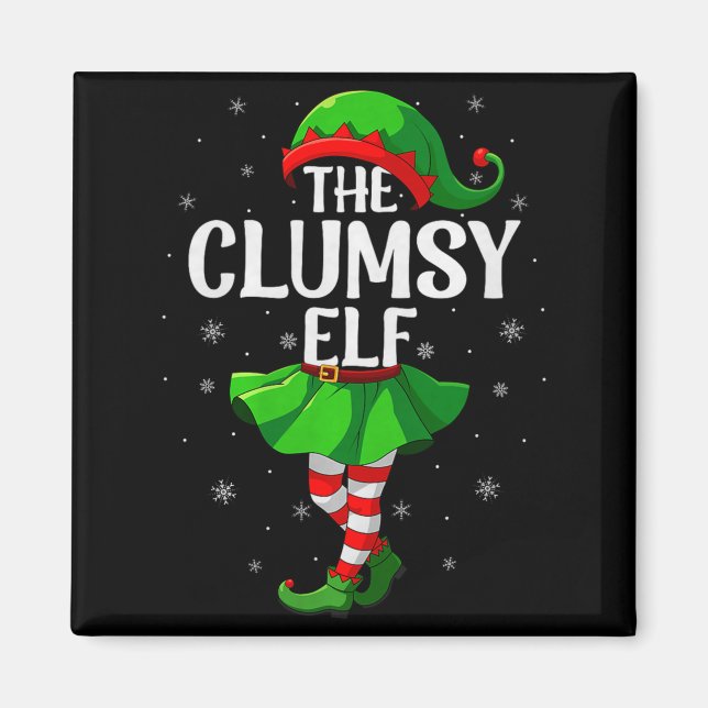 Aimant Clumsy Elf Christmas Girls Women Elf Squad Xmas Fa (Devant)