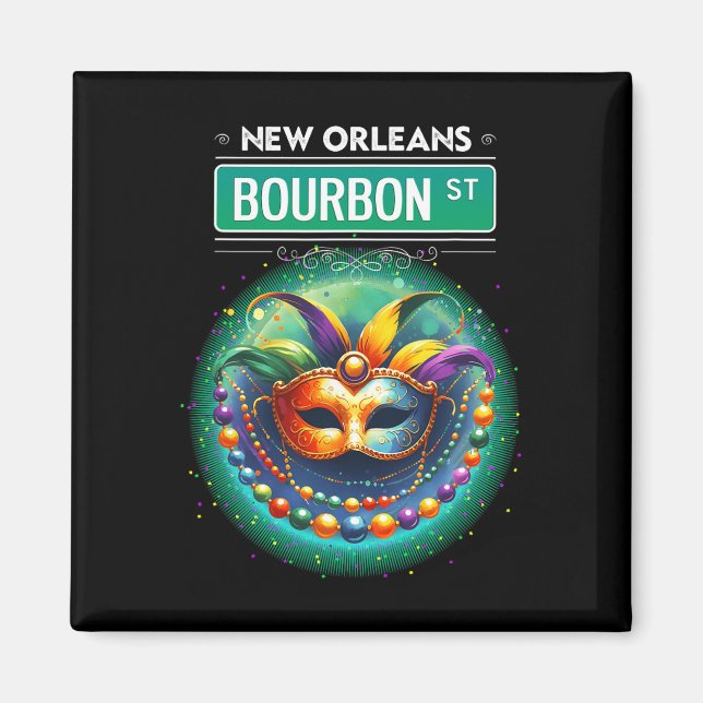Aimant Cly New Orleans Bourbon Street Cool Fun Nola Mardi (Devant)