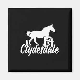 Aimant Clydesdale Ébauche Cheval Pun Horseback équitation