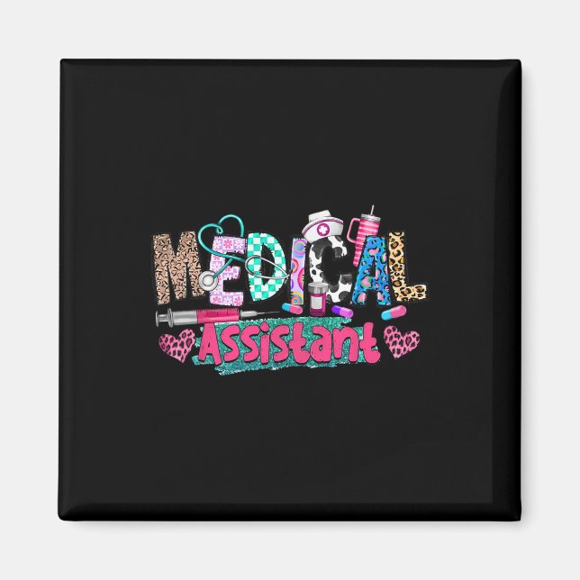 Aimant Cma Médicale Infirmière Infirmière Leopard Stethos (Devant)