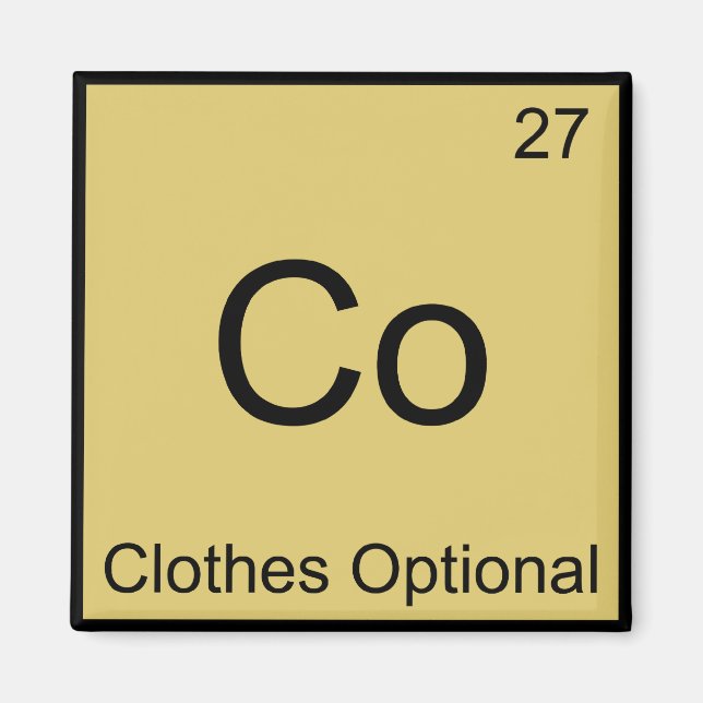 Aimant Co - Vêtements Facultatif Chimie Élément Symbole T (Devant)