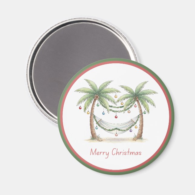Aimant Coastal Christmas Palm Trees With Hammock (Recto/Verso)