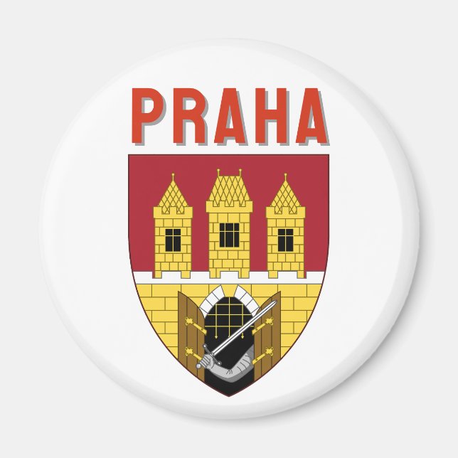 Aimant Coat of arms of Prague, Czech Republic (Devant)