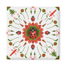 Coccinelle de Noël Rouge Blanc Vert