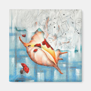 Aimant Coccinelle et coquillage