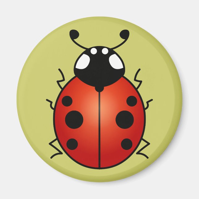 Aimant Coccinelle Rouge Points Noirs Coccinelle (Devant)