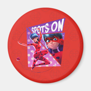 Aimant Coccinelle   Spots Sur Graphique Violet